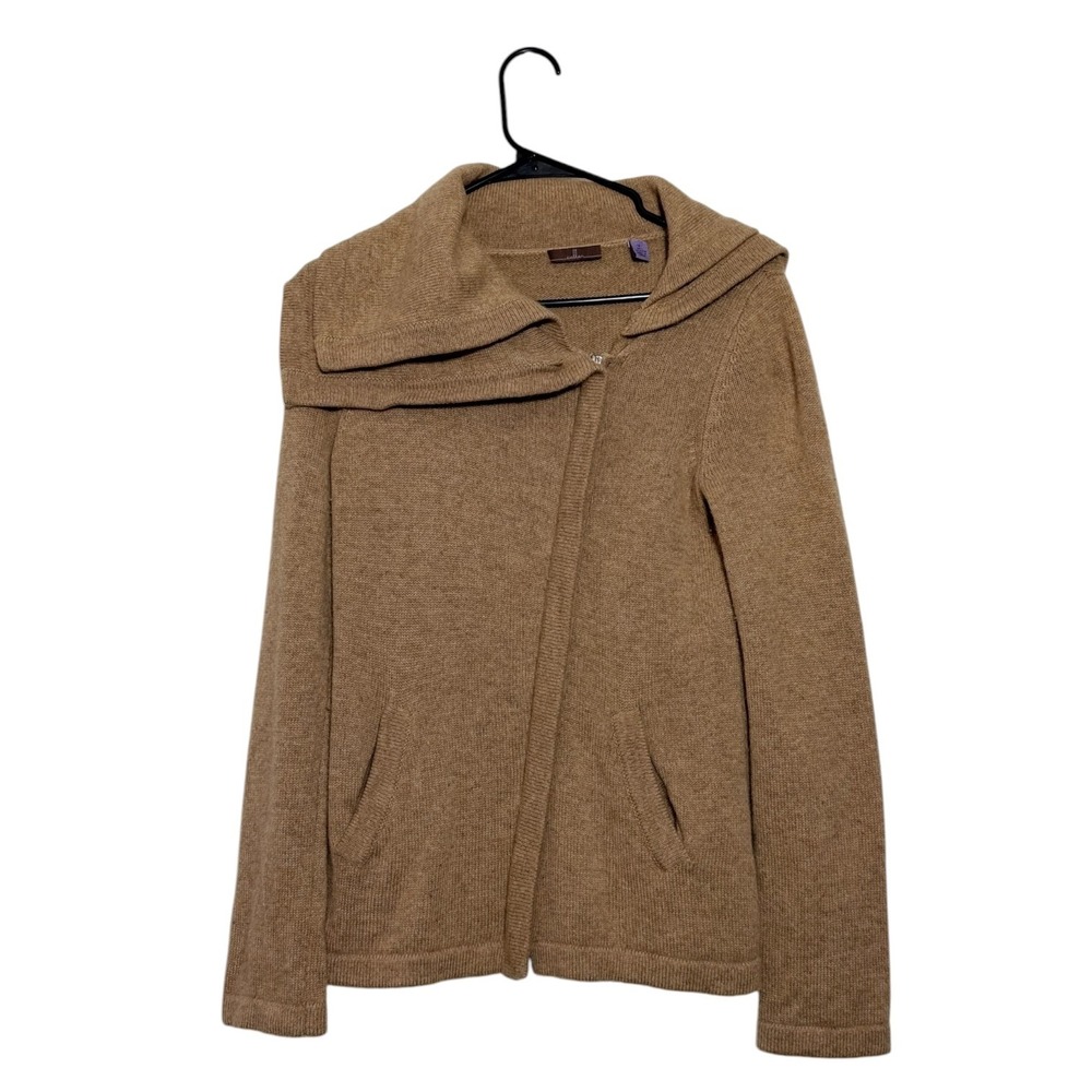 Cullen 100% Cashmere Old Money Minimalist Asymmetrical Cozy Sweater Camel Size M